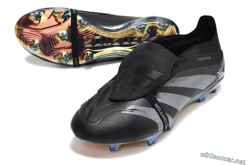 Men's Adidas Predator Elite Foldover Tongue FG Football Boots - Black/Silver/Gold 3