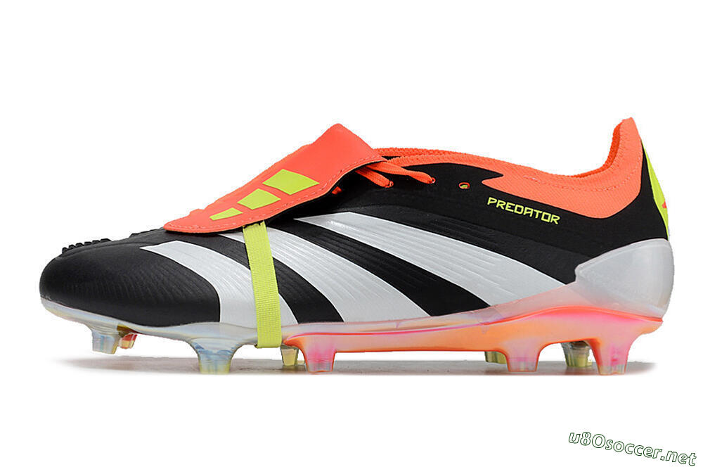 Men's Adidas Predator Elite Foldover Tongue FG Football Boots - Black/White/Orange 0