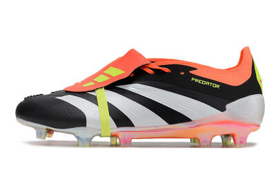 Men's Adidas Predator Elite Foldover Tongue FG Football Boots - Black/White/Orange