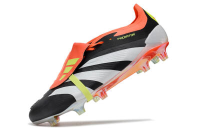Men's Adidas Predator Elite Foldover Tongue FG Football Boots - Black/White/Orange