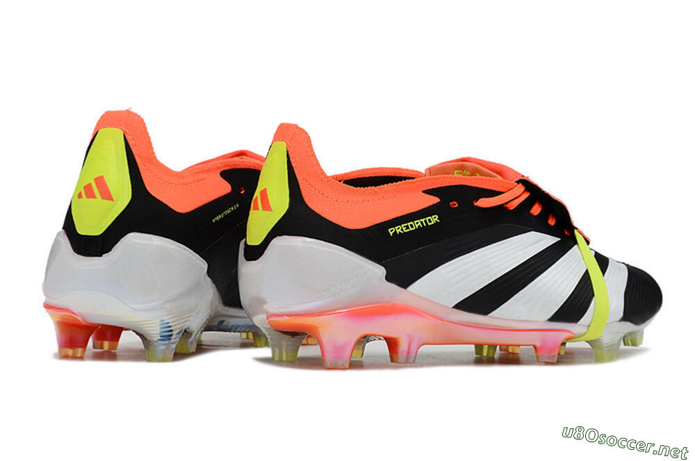 Men's Adidas Predator Elite Foldover Tongue FG Football Boots - Black/White/Orange 6