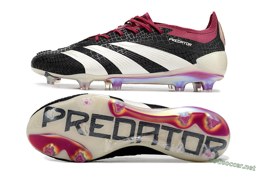 Men's Adidas Predator Elite FG Football Boots - Black/White/Purple 1