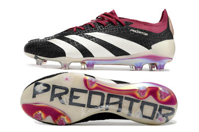 Men's Adidas Predator Elite FG Football Boots - Black/White/Purple