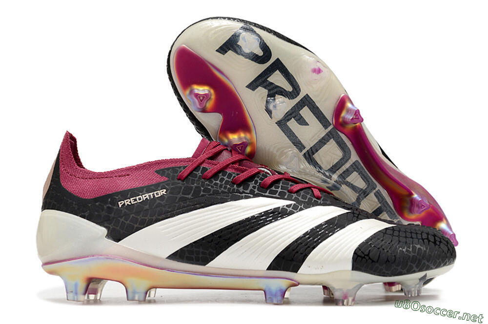Men's Adidas Predator Elite FG Football Boots - Black/White/Purple 2