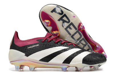 Men's Adidas Predator Elite FG Football Boots - Black/White/Purple