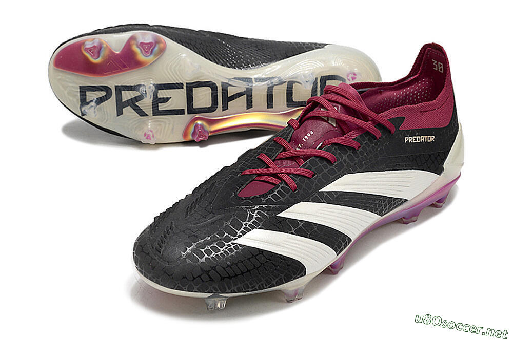 Men's Adidas Predator Elite FG Football Boots - Black/White/Purple 3