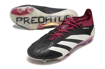 Men's Adidas Predator Elite FG Football Boots - Black/White/Purple