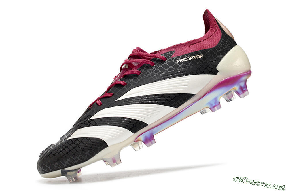 Men's Adidas Predator Elite FG Football Boots - Black/White/Purple 5