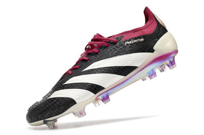 Men's Adidas Predator Elite FG Football Boots - Black/White/Purple