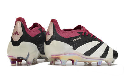 Men's Adidas Predator Elite FG Football Boots - Black/White/Purple