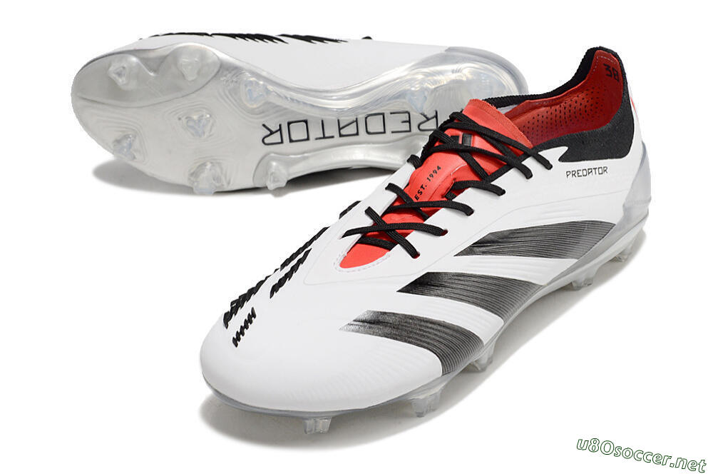 Men's Adidas Predator Elite FG Football Boots - White/Black/Red 3