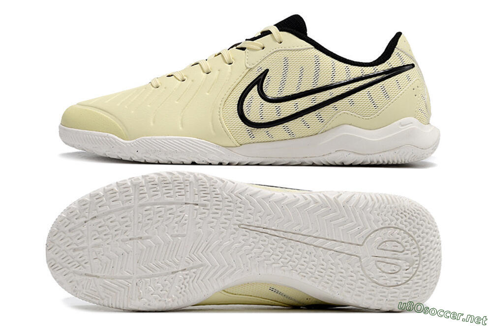 Men's Nike Tiempo Legend 10 Academy IC Football Shoes - Beige/Black/White 1