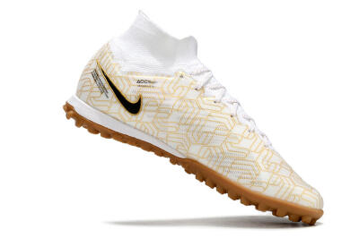 Men's Nike Air Zoom Mercurial Superfly 9 Elite TF Football Shoes - White/Black/Gold