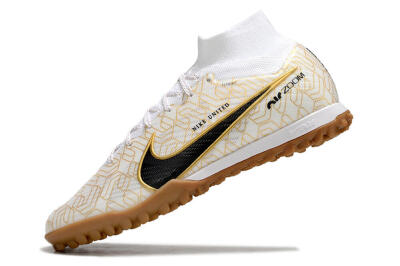 Men's Nike Air Zoom Mercurial Superfly 9 Elite TF Football Shoes - White/Black/Gold