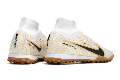 Men's Nike Air Zoom Mercurial Superfly 9 Elite TF Football Shoes - White/Black/Gold