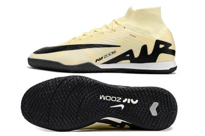 Men's Nike Air Zoom Mercurial Superfly 9 Elite IC Football Shoes - Beige/Black/White