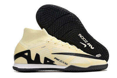 Men's Nike Air Zoom Mercurial Superfly 9 Elite IC Football Shoes - Beige/Black/White