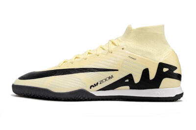 Men's Nike Air Zoom Mercurial Superfly 9 Elite IC Football Shoes - Beige/Black/White