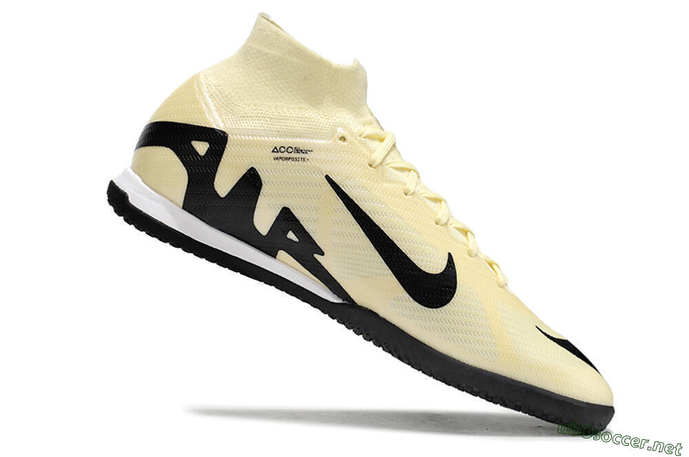Men's Nike Air Zoom Mercurial Superfly 9 Elite IC Football Shoes - Beige/Black/White 4