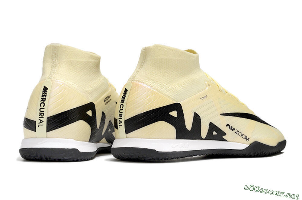 Men's Nike Air Zoom Mercurial Superfly 9 Elite IC Football Shoes - Beige/Black/White 6