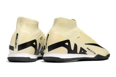 Men's Nike Air Zoom Mercurial Superfly 9 Elite IC Football Shoes - Beige/Black/White