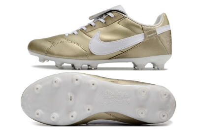 Men's Nike The Premier 3 FG Football Boots - Gold/White