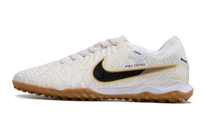 Men's Nike Tiempo Legend 10 Pro TF Football Shoes - White/Gold/Black
