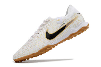 Men's Nike Tiempo Legend 10 Pro TF Football Shoes - White/Gold/Black