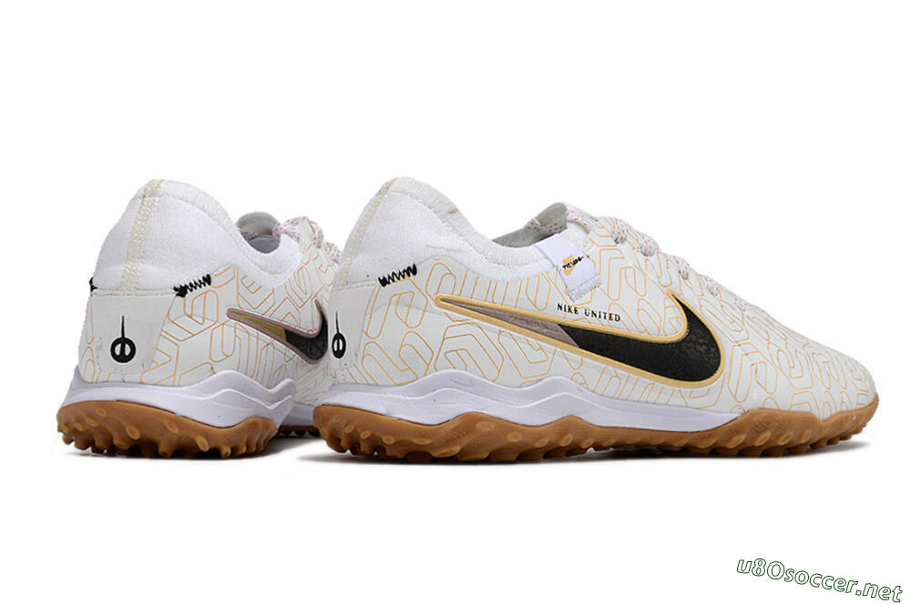Men's Nike Tiempo Legend 10 Pro TF Football Shoes - White/Gold/Black 6