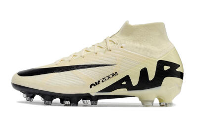 Men's Nike Air Zoom Mercurial Superfly 9 Elite AG Football Boots - Beige/Black/White