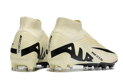 Men's Nike Air Zoom Mercurial Superfly 9 Elite AG Football Boots - Beige/Black/White