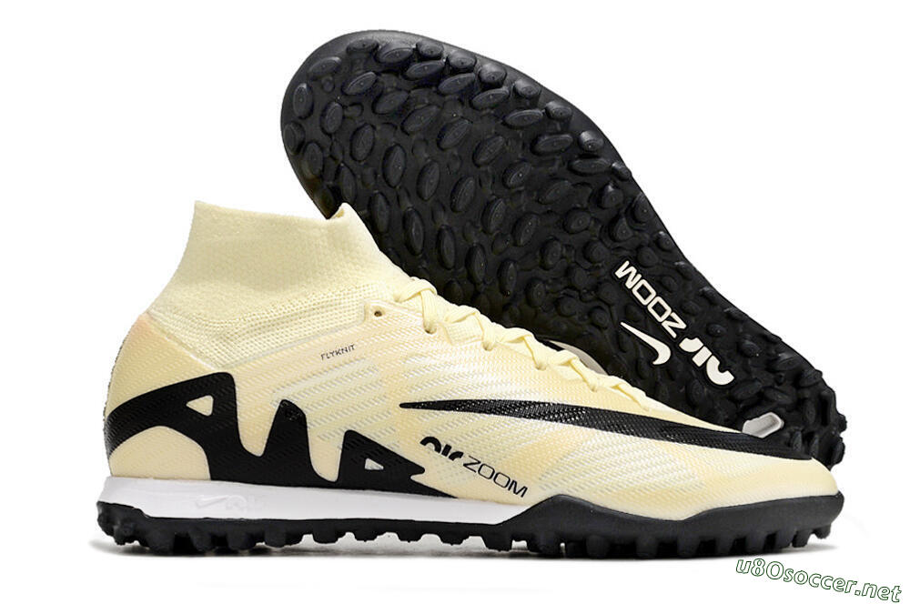 Men's Nike Air Zoom Mercurial Superfly 9 Elite TF Football Shoes - Beige/Black 2