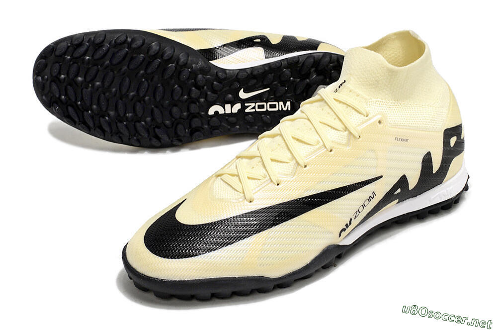 Men's Nike Air Zoom Mercurial Superfly 9 Elite TF Football Shoes - Beige/Black 3