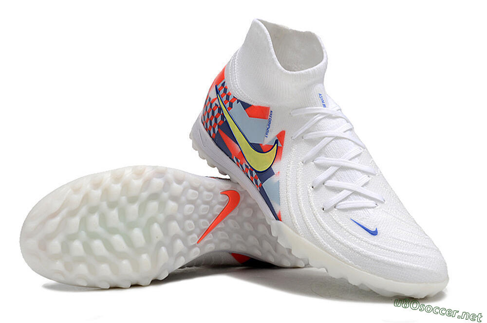 Unisex Nike Phantom Luna Elite NU TF Football Shoes - White/Red/Yellow/Blue 3