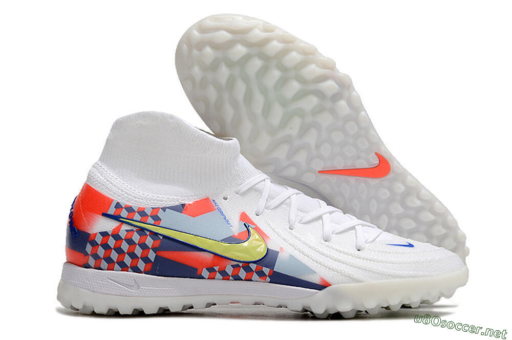 Unisex Nike Phantom Luna Elite NU TF Football Shoes - White/Red/Yellow/Blue 2