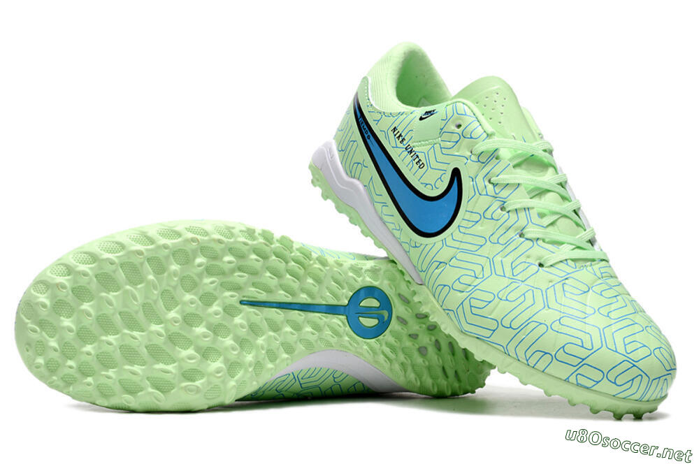 Men's Nike Tiempo Legend 10 Pro TF Football Shoes - Green/Blue/White 1