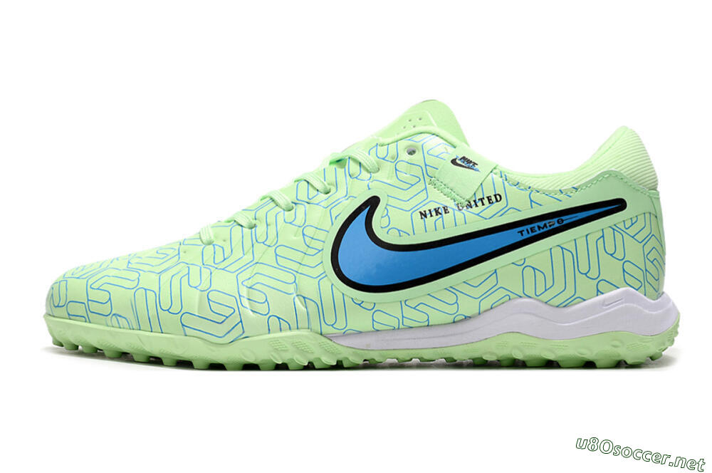 Men's Nike Tiempo Legend 10 Pro TF Football Shoes - Green/Blue/White 0