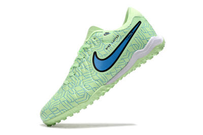 Men's Nike Tiempo Legend 10 Pro TF Football Shoes - Green/Blue/White