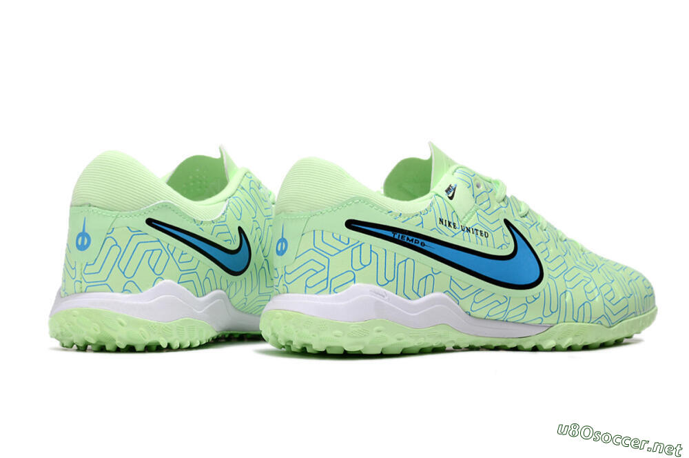 Men's Nike Tiempo Legend 10 Pro TF Football Shoes - Green/Blue/White 6