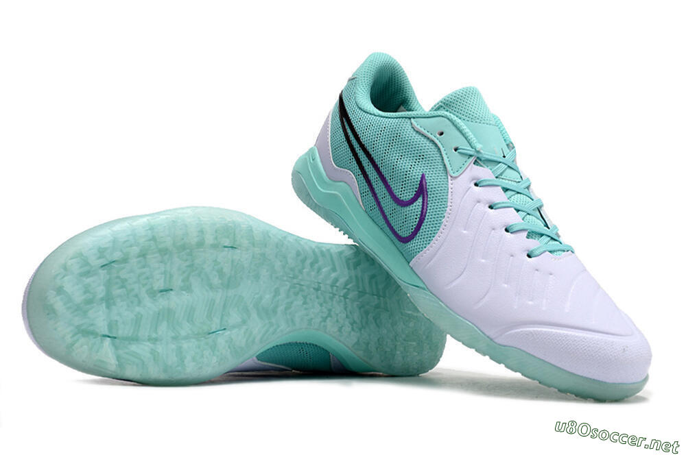Men's Nike Tiempo Legend 10 Pro IC Football Shoes - White/Blue/Purple 1
