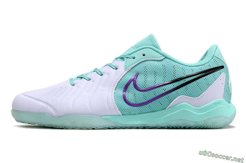 Men's Nike Tiempo Legend 10 Pro IC Football Shoes - White/Blue/Purple 0