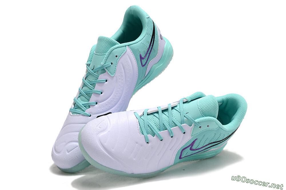 Men's Nike Tiempo Legend 10 Pro IC Football Shoes - White/Blue/Purple 3