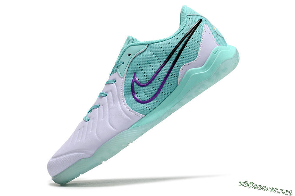 Men's Nike Tiempo Legend 10 Pro IC Football Shoes - White/Blue/Purple 5