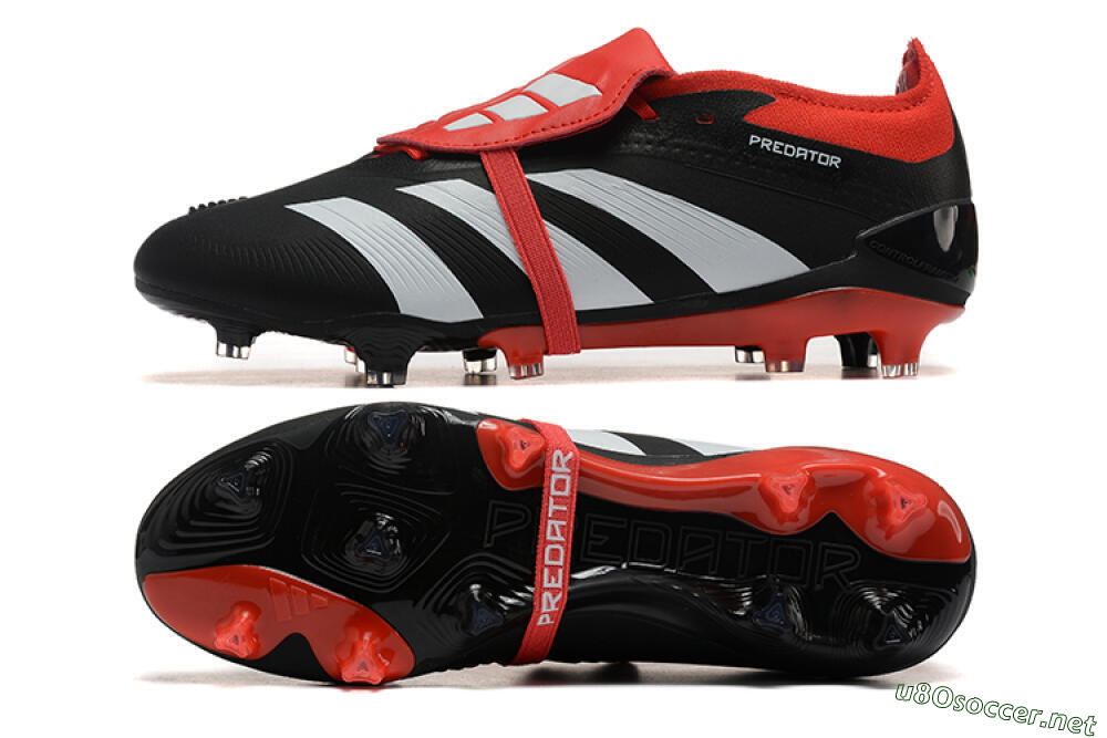 Men's Adidas Predator Elite Foldover Tongue FG Football Boots - Black/White/Red 1