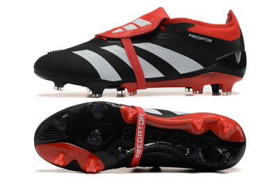 Men's Adidas Predator Elite Foldover Tongue FG Football Boots - Black/White/Red