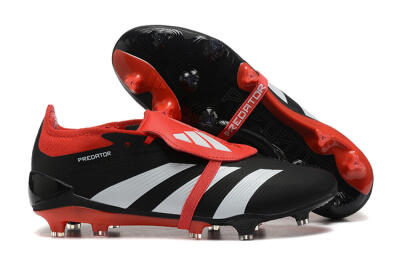 Men's Adidas Predator Elite Foldover Tongue FG Football Boots - Black/White/Red