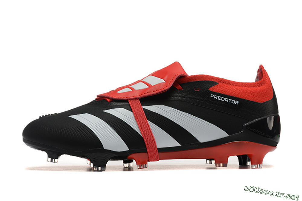 Men's Adidas Predator Elite Foldover Tongue FG Football Boots - Black/White/Red 0