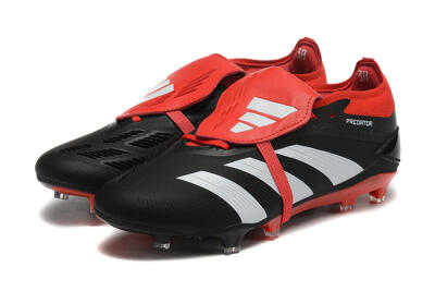 Men's Adidas Predator Elite Foldover Tongue FG Football Boots - Black/White/Red