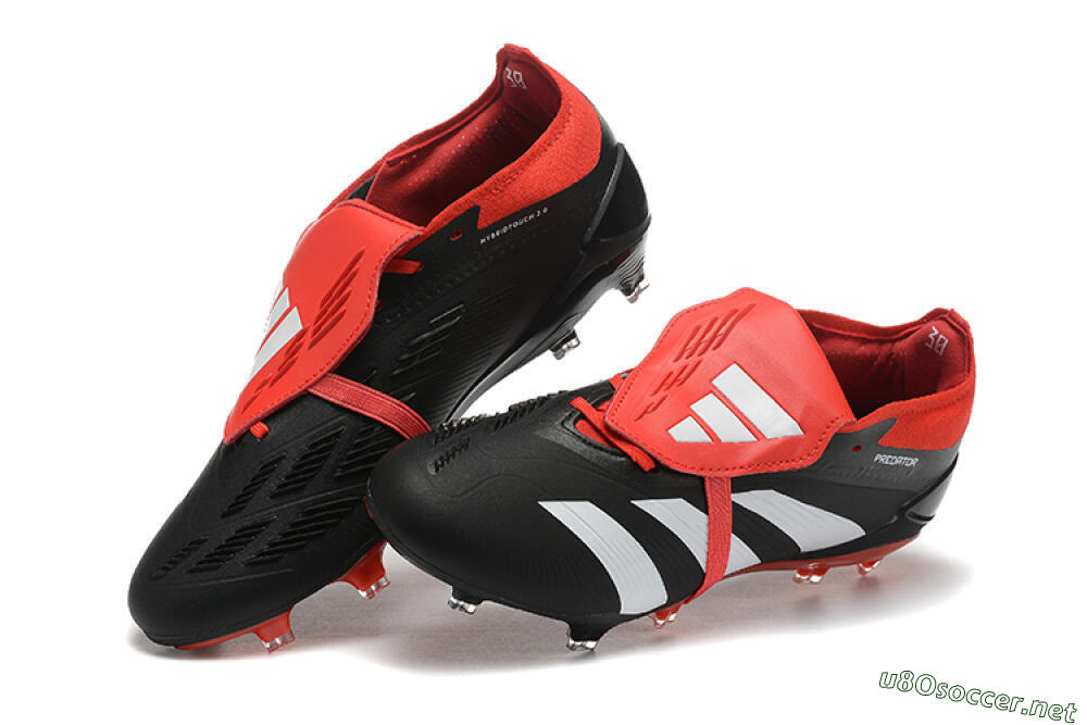 Men's Adidas Predator Elite Foldover Tongue FG Football Boots - Black/White/Red 6