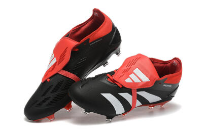 Men's Adidas Predator Elite Foldover Tongue FG Football Boots - Black/White/Red